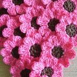 Pink Crochet Flowers, Daisi..