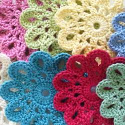 Handmade Cotton Coasters, small Doilies, Embellishments - set of 6