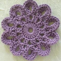 Plum Purple Handmade Cotton Coasters - Doilies, Embellishments - set of 4